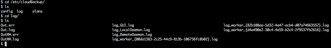  CloudBerry Backup for Mac OS X (CLI with logs, configuration output)