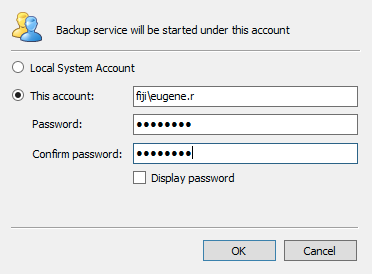 Set Service Account for CloudBerry Lab for Backup fow Windows